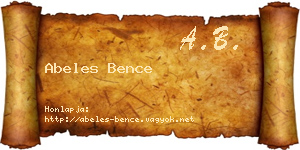 Abeles Bence névjegykártya